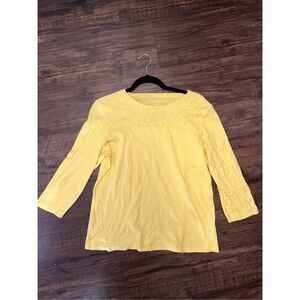 Kim Rogers Yellow Blouse, Sz Large Petite